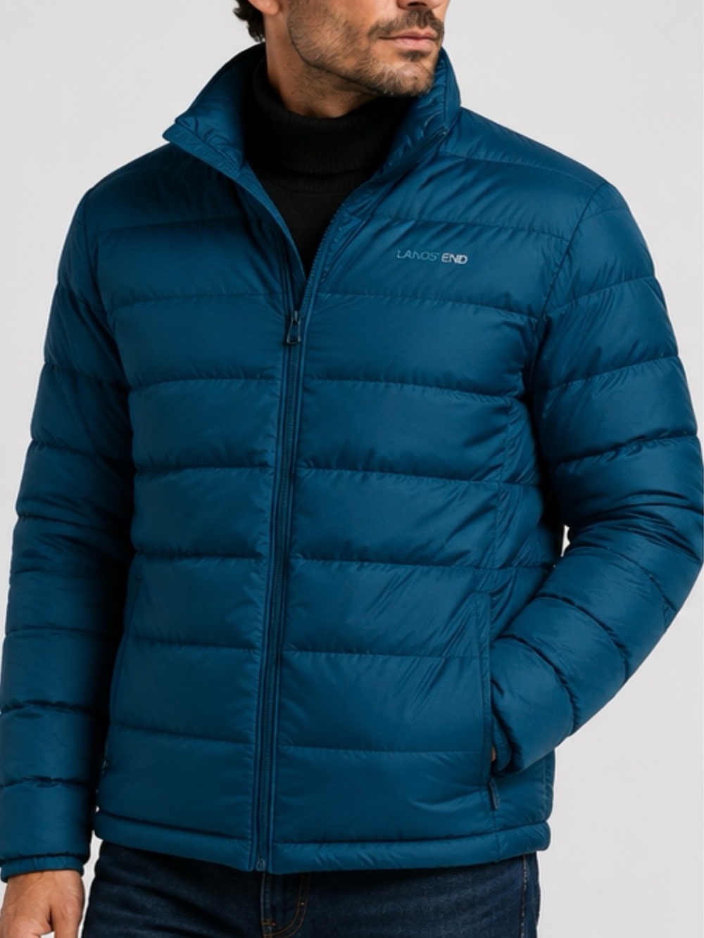 LandsEnd Mens Down Puffer Jacket 600 Fill Power Water Resistant Down Baltic Teal